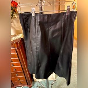 Genuine Leather midi skirt